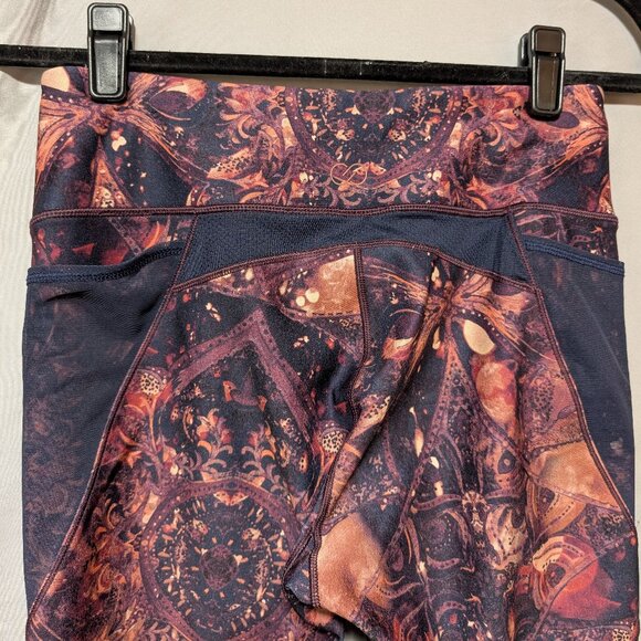 Calia Women's Printed Capri Length Leggings Blue Mesh Pockets Size Medium - Picture 5 of 6